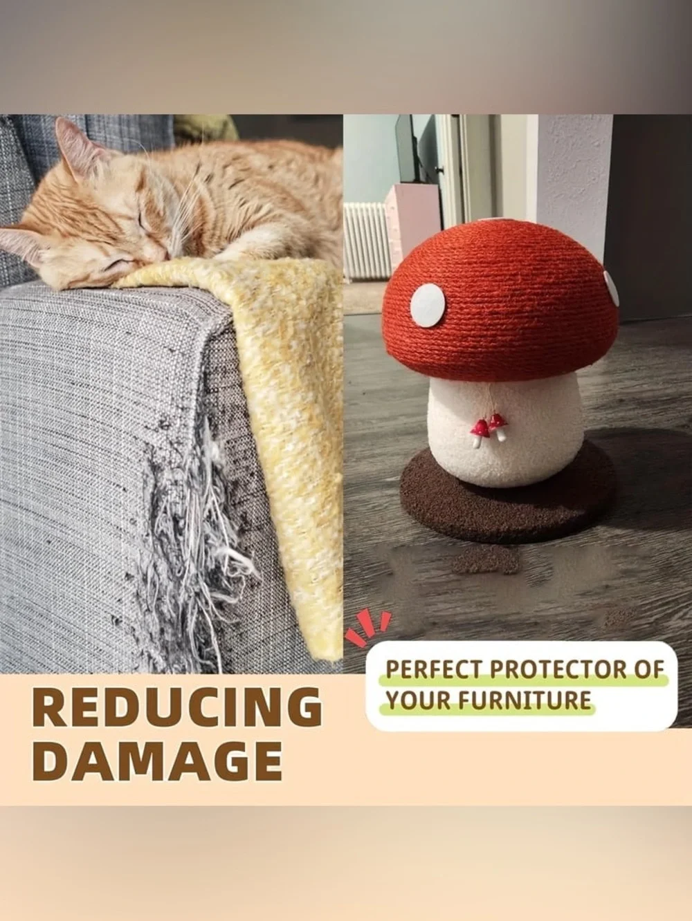 NWT Mushroom Cat Scratcher (Still in shipping bag, shown in pictures from China)